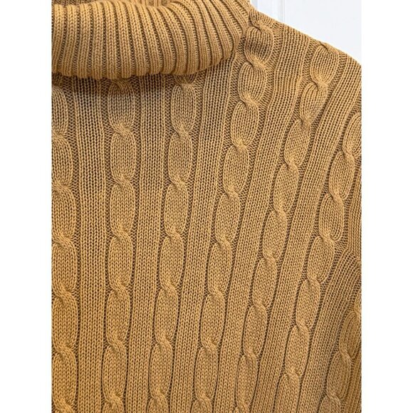 Jones New York Signature 1xl Camel Cable-Knit Turtleneck Sweater EUC Classic - Picture 3 of 6